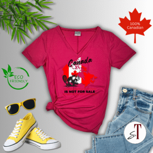 Canadian-themed eco-friendly t-shirt with accessories