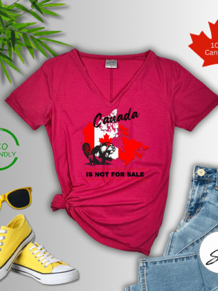 Canadian-themed eco-friendly t-shirt with accessories