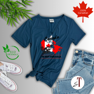 Eco-friendly Canadian pride t-shirt design with jeans.